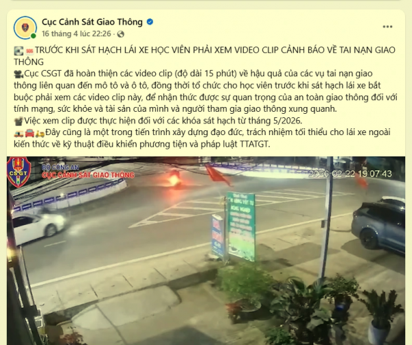 Trước khi thi sát hạch lái xe phải xem clip cảnh báo về tai nạn giao thông