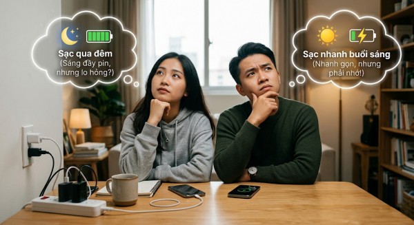 Sạc qua đêm hay sạc nhanh mỗi sáng sẽ tốt cho pin điện thoại? Sạc qua đêm hay sạc nhanh mỗi sáng sẽ tốt cho pin điện thoại?